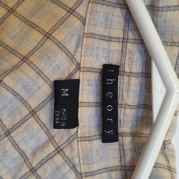 Theory Plaid Button Up Shirt - Picture 3 of 4